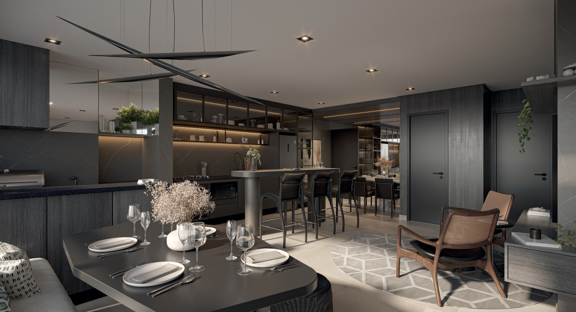 Living de 79 metros quadrados do Art Design Residence